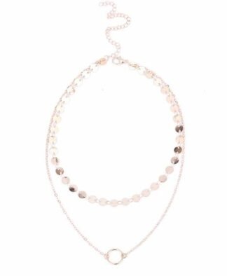 collier multirang cercle dore