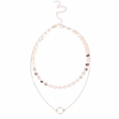 collier multirang cercle dore