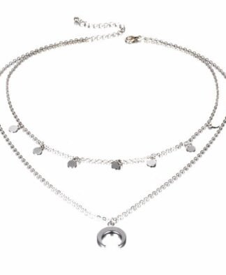 collier multirangs lune corne