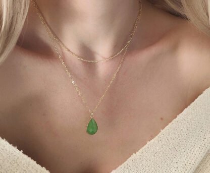 Collier pierre verte fait main