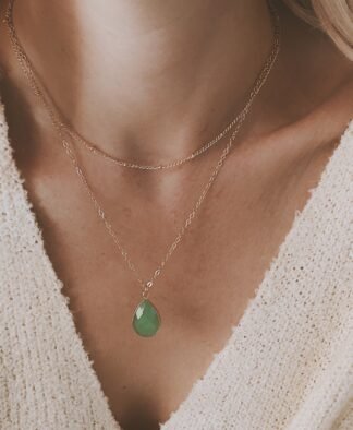 Collier pierre verte fait main