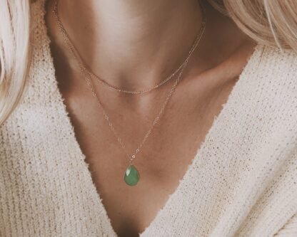 Collier pierre verte fait main