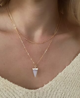 collier quartz rose fait main