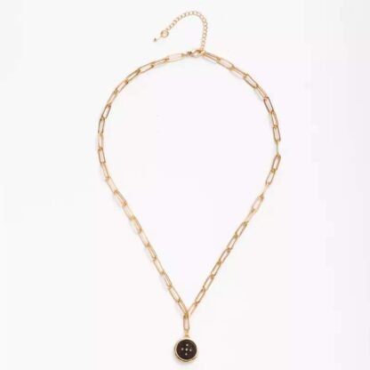 Collier tendance 2020- medaille noire