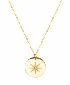 Collier tendance 2020- medaille plaque or